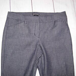 Express Editor Pants 4R Gray White Pinstripes